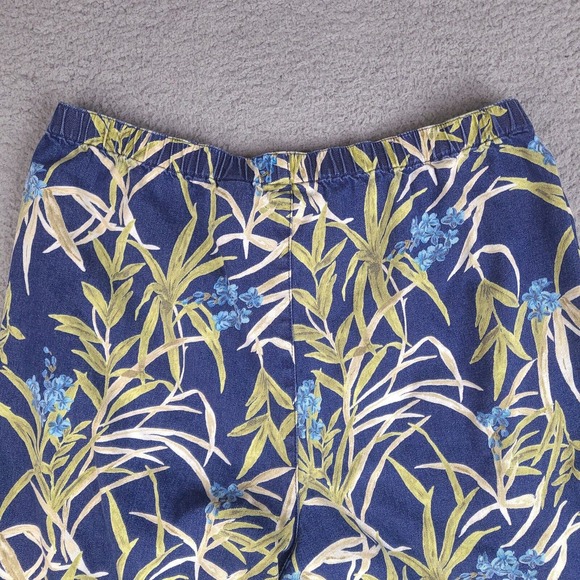 Liz Claiborne Capri Pants Womens Size 16 Blue Floral (Altered Waist) W31 L22 - Picture 16 of 16